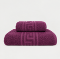 2 pieces purple greek Export Bath towel set Bath towel (28X58 inches) and Hand towel (24x40 inches)