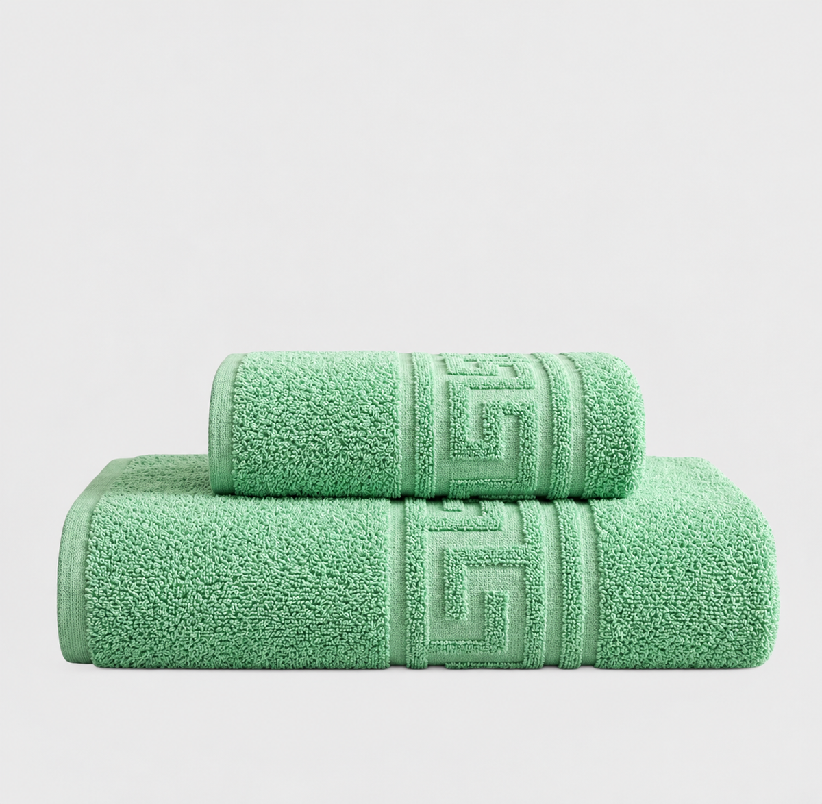 2 pieces Green greek Export Bath towel set Bath towel (28X58 inches) and Hand towel (24x40 inches)