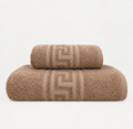 2 pieces Beige greek Export Bath towel set Bath towel (28X58 inches) and Hand towel (24x40 inches)